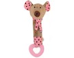 Dětská pískací plyšová hračka s kousátkem Baby Mix myška růžová - Růžová