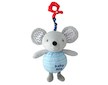 Dětská plyšová hračka s hracím strojkem a klipem Baby Mix Myška - Multicolor