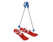 Dětské lyže s vázáním a holemi Baby Mix BIG FOOT 42 cm červené - Červená