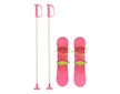 Dětské lyže s vázáním a holemi Baby Mix BIG FOOT 42 cm růžové