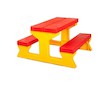 Dětský zahradní nábytek - Stůl a lavičky červeno-žlutý - Červená