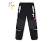Dívčí softshellové kalhoty Kugo bez zateplení (HK3116a) - černo-růžová