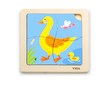 Dřevěné puzzle pro nejmenší Viga 4 ks Kačenka - Multicolor