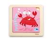 Dřevěné puzzle pro nejmenší Viga 4 ks Krab - Multicolor