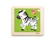 Dřevěné puzzle pro nejmenší Viga 4 ks Zebra - Multicolor