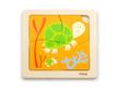 Dřevěné puzzle pro nejmenší Viga 4 ks Želvička - Multicolor