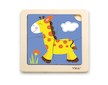 Dřevěné puzzle pro nejmenší Viga 4 ks Žirafa - Multicolor