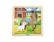 Dřevěné puzzle pro nejmenší Viga 9 ks Koníci - Multicolor