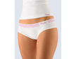 GINA dámské kalhotky francouzské, bezešvé, bokové Bamboo Natural 04024P  - bílá purpurová L/XL - bílá purpurová