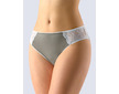 GINA dámské kalhotky klasické s úzkým bokem, úzký bok, šité, s krajkou La Femme 2 10202P  - šedá bílá 38/40 - šedá bílá