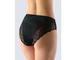 GINA dámské kalhotky klasické vyšší bok, širší bok, šité, s krajkou, jednobarevné La Femme 2 10205P  - černá  38/40 - černá