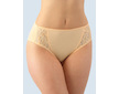 GINA dámské kalhotky klasické vyšší se širokým bokem, širší bok, šité, s krajkou, jednobarevné La Femme 2 10212P  - písková  38