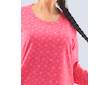 GINA dámské košilka noční dámská dlouhý rukáv, šité, s potiskem Pyžama 2021 19117P  - bordo sv. růžová L