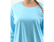 GINA dámské košilka noční dámská dlouhý rukáv, šité, s potiskem Pyžama 2022 19131P  - sv. tyrkysová azurová L
