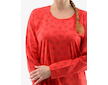 GINA dámské košilka noční dámská dlouhý rukáv, šité, s potiskem Pyžama 2022 19133P  - červená martini L