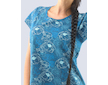 GINA dámské košilka noční dámská krátký rukáv, šité, s potiskem Pyžama 2021 19114P  - petrolejová tm. tyrkysová M