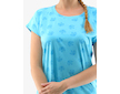 GINA dámské košilka noční dámská krátký rukáv, šité, s potiskem Pyžama 2022 19132P  - sv. tyrkysová azurová L