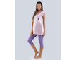 GINA dámské pyžamo 3/4 dámské, 3/4 kalhoty, šité, s potiskem Pyžama 2020 19104P  - fruktóza tm. fialová M - fruktóza tm. fialová