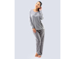 GINA dámské pyžamo dlouhé dámské, šité, s potiskem Pyžama 2021 19121P  - šedá černá M - šedá černá