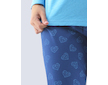 GINA dámské pyžamo dlouhé dámské, šité, s potiskem Pyžama 2021 19125P  - azurová lékořice XL