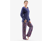 GINA dámské pyžamo dlouhé dámské, šité, s potiskem Pyžama 2022 19139P  - lékořice muškátová M - lékořice muškátová