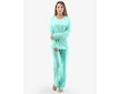 GINA dámské pyžamo dlouhé dámské, šité, s potiskem Pyžama 2022 19141P  - peprmint akvamarín M - peprmint akvamarín