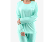 GINA dámské pyžamo dlouhé dámské, šité, s potiskem Pyžama 2022 19141P  - peprmint akvamarín M