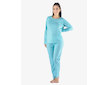 GINA dámské pyžamo dlouhé dámské, šité, s potiskem Pyžama 2023 19153P  - aqua petrolejová M - aqua petrolejová