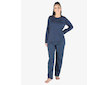 GINA dámské pyžamo dlouhé dámské, šité, s potiskem Pyžama 2023 19153P  - lékořice aqua S