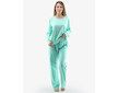 GINA dámské pyžamo dlouhé dámské, šité, s potiskem Pyžama mentolová XXL - mentolová