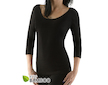 GINA dámské tričko s 3/4 rukávem, dlouhý rukáv, bezešvé, jednobarevné Eco Bamboo 08023P  - černá  S/M