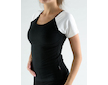 GINA dámské tričko s krátkým rukávem, krátký rukáv, šité  98002P  - černá bílá S - černá bílá