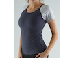 GINA dámské tričko s krátkým rukávem, krátký rukáv, šité  98002P  - tm.popel šedobílá S