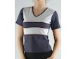 GINA dámské tričko s krátkým rukávem, krátký rukáv, šité  98003P  - tm.popel šedobílá S