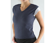 GINA dámské tričko s krátkým rukávem, krátký rukáv, šité  98010P  - tm.popel šedobílá S