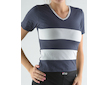 GINA dámské tričko s krátkým rukávem, krátký rukáv, šité  98020P  - tm.popel šedobílá S