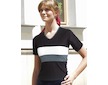 GINA dámské tričko s krátkým rukávem, krátký rukáv, šité  98069P  - černá tm. šedá S