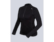 GINA dámské triko se zipem s dlouhým rukávem dámské, dlouhý rukáv, šité, jednobarevné Merino Bamboo 88015P  - černá  L