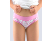 GINA dětské kalhotky klasické dívčí, úzký bok, šité, s potiskem Disco XV 20021P  - růžovofialová bílá 116/122 - růžovofialová bílá
