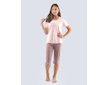GINA dětské pyžamo 3/4 dívčí, 3/4 kalhoty, šité, s potiskem Pyžama 2021 29004P  - cukrová barytová 140/146 - cukrová barytová