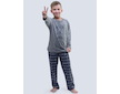 GINA dětské pyžamo dlouhé chlapecké, šité, s potiskem Pyžama 2017 79051P  - šedá tm. šedá 152/158 - šedá tm. šedá