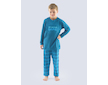 GINA dětské pyžamo dlouhé chlapecké, šité, s potiskem Pyžama 2021 69001P  - petrolejová dunaj 140/146 - petrolejová dunaj