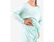 GINA dětské pyžamo dlouhé dívčí, šité, s potiskem Pyžama 2022 29007P  - aqua akvamarín 152/158