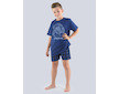 GINA dětské pyžamo krátké chlapecké, šité, s potiskem Pyžama 2018 79062P  - tm. modrá atlantic 140/146 - tm. modrá atlantic