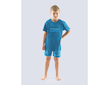 GINA dětské pyžamo krátké chlapecké, šité, s potiskem Pyžama 2021 69002P  - petrolejová dunaj 152/158 - tm.modrá