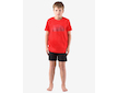 GINA dětské pyžamo krátké chlapecké, šité, s potiskem Pyžama 2022 69004P  - červená černá 140/146 - červená černá