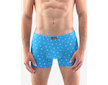 GINA pánské boxerky kratší nohavička, šité, s potiskem  73114P  - azurová bílá 58/60 - azurová bílá