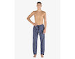 GINA pánské kalhoty dlouhé pyžamové pánské, šité, klasické, s potiskem Pyžama 2023 79163P  - tm.popel sv. šedá L - tm.popel sv. šedá