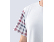 GINA pánské košile noční pánská krátký rukáv, šité, s potiskem Pyžama 2021 79120P  - sv. šedá mahagon L