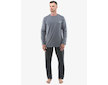 GINA pánské pyžamo dlouhé pánské, šité, s potiskem Pyžama 2022 79131P  - šedá černá L - šedá černá